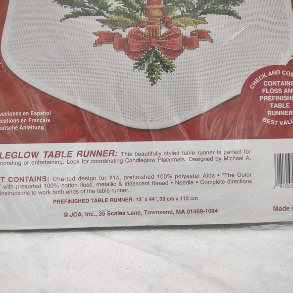 Needle Treasures CandleglowTable Runner Counted Cross Stitch Kit NOS USA 02931 - Picture 4 of 7
